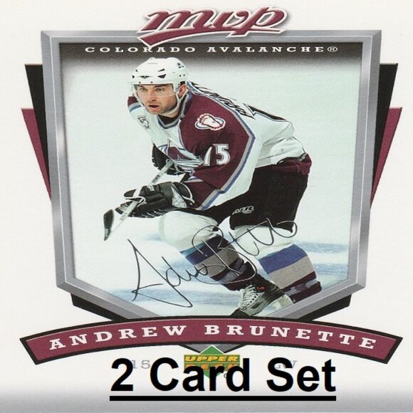 Andrew Brunette Colorado Avalanche NHL Hockey Card Collection - 2 Card Set - Picture 1 of 3